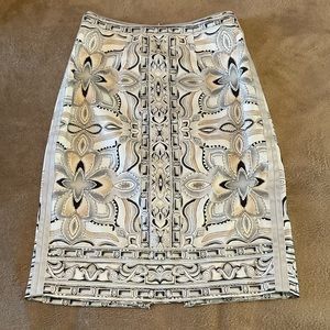 White House Black Market Floral Beaded Embellished Pencil Mini Skirt Sz 0